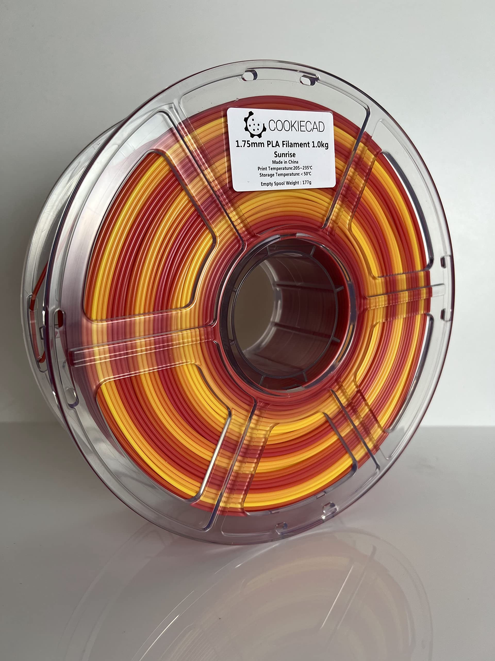Cookiecad Sunrise Filament, Pla 3D Printer Filament, Multicolor Filament, Pink Pla, Orange Pla, Pink To Orange To Yellow Rainbow